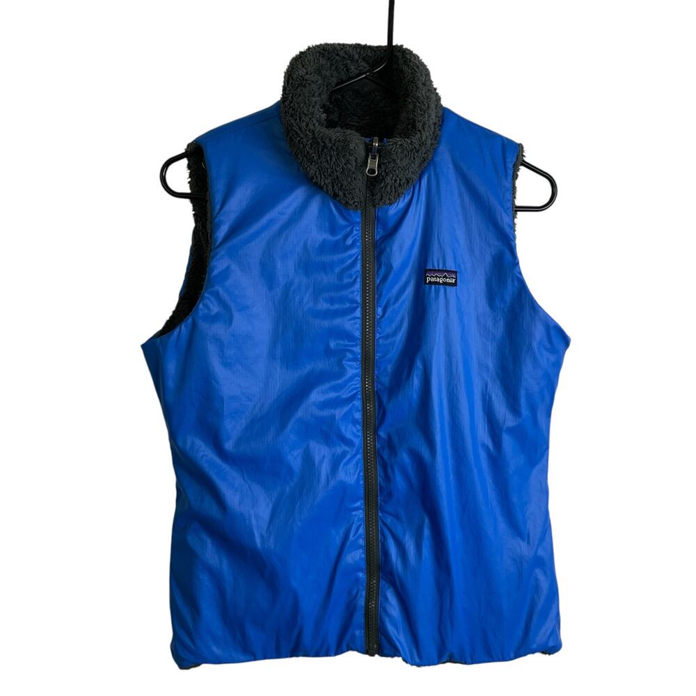 Patagonia Los Gatos Vest Womens Medium Blue Reversible Outdoors Hike Full Zip - Picture 5 of 8
